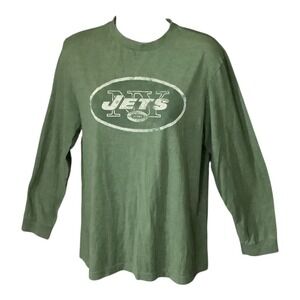 New York Jets NFL Womens Long Sleeve Crew Neck T-Shirt XL Green Logo Football Te